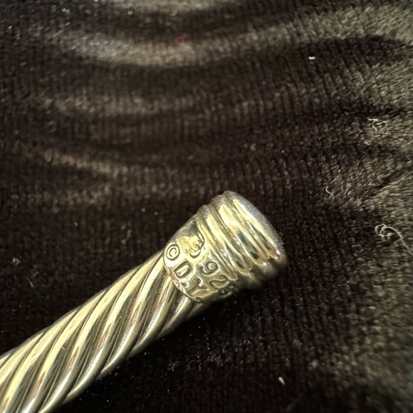 David Yurman Classic Cable Silver Bracelet with Diamond and Gold Accents - Picture 3 of 4